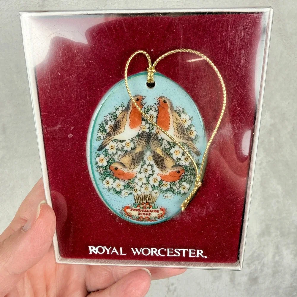 Royal Worcester 12‎ Days of Christmas Four Calling Birds China Ornament Boxed